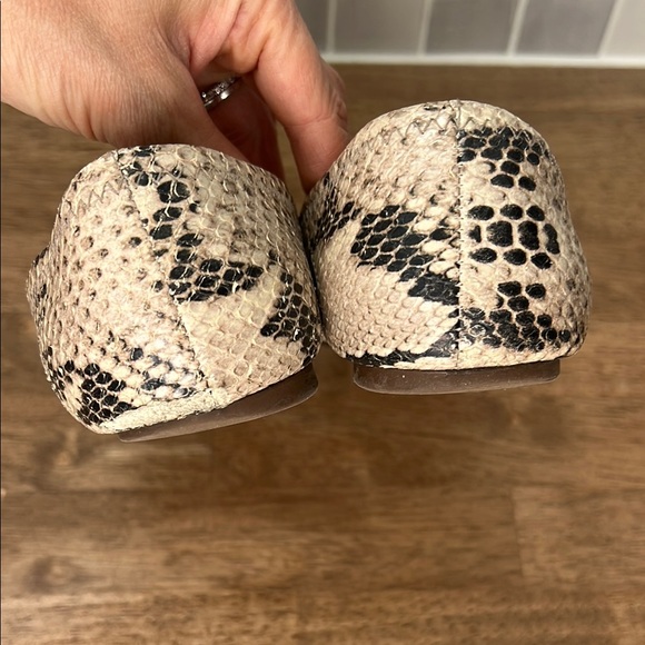 Tory Burch Women's Snakeskin Ballet Flats - Black and Cream - Picture 4 of 6